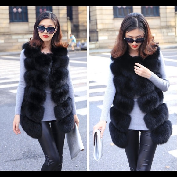 Jackets & Blazers - Brand New no tags Black faux fur vest